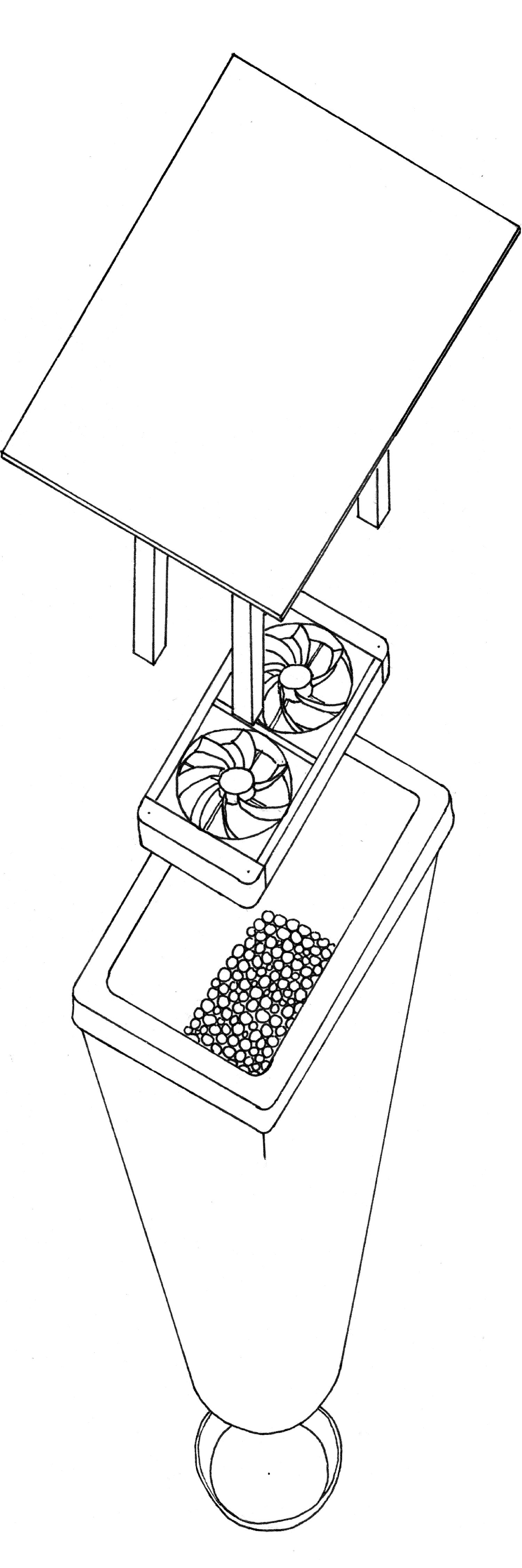 Adiabatic Cooler Axonometry by Clément Gaillard