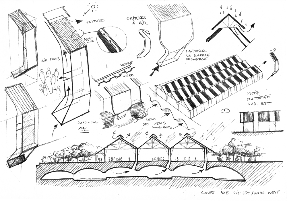 Thermal Chimney Sketch by Clément Gaillard